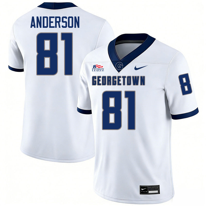 Georgetown Hoyas #81 Thomas Anderson College Football Jerseys,Uniforms-White